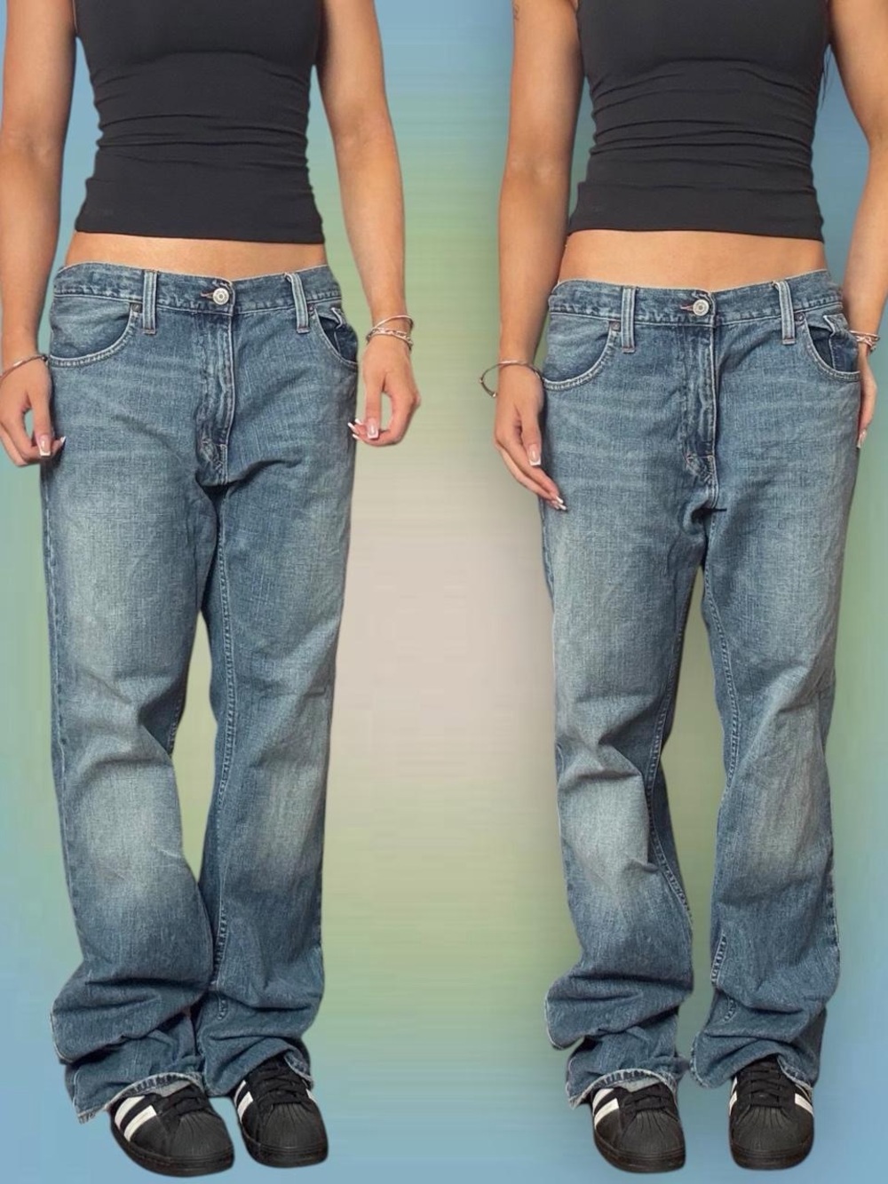 American Eagle Outfitters Men's Straight-Leg Faded Blue Jeans